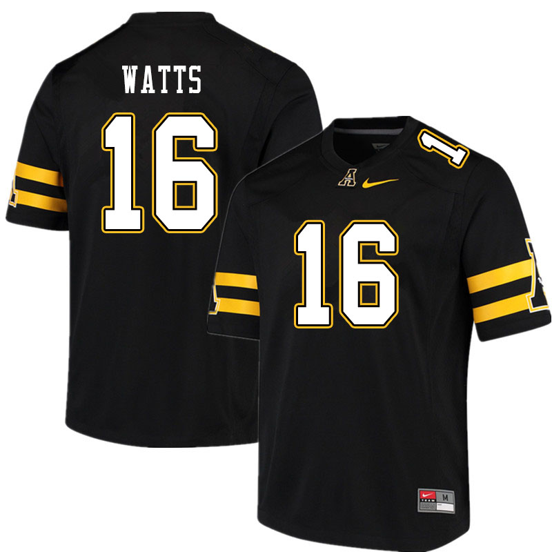 Men #16 Bailey Watts Appalachian State Mountaineers College Football Jerseys Sale-Black